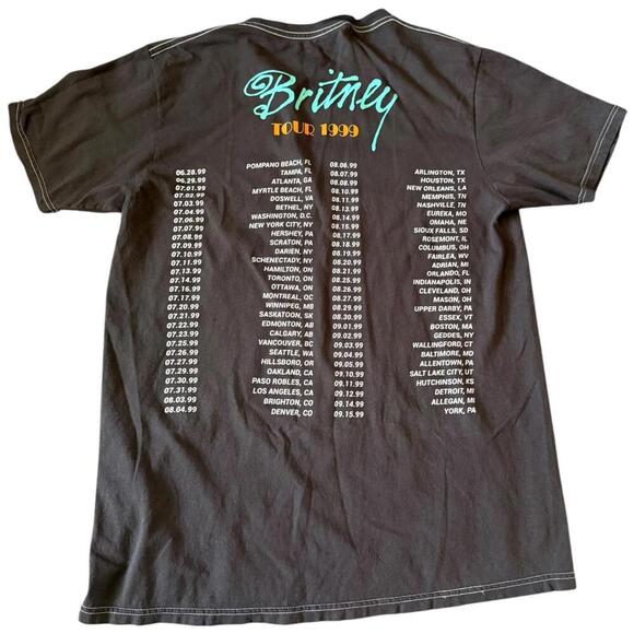 Britney Spears Tour Tee 1999 Black Concert Graphic M - Picture 2 of 5